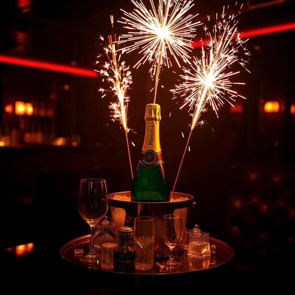 Bottle presentation at a VIP table